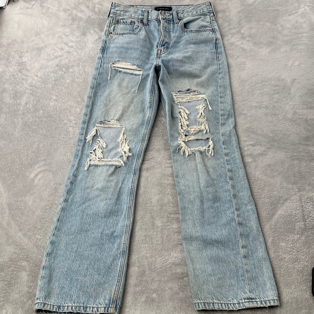 Aeropostale Jeans 29 90's Baggy Distressed Light Wash Y2K Low Rise Womens Denim